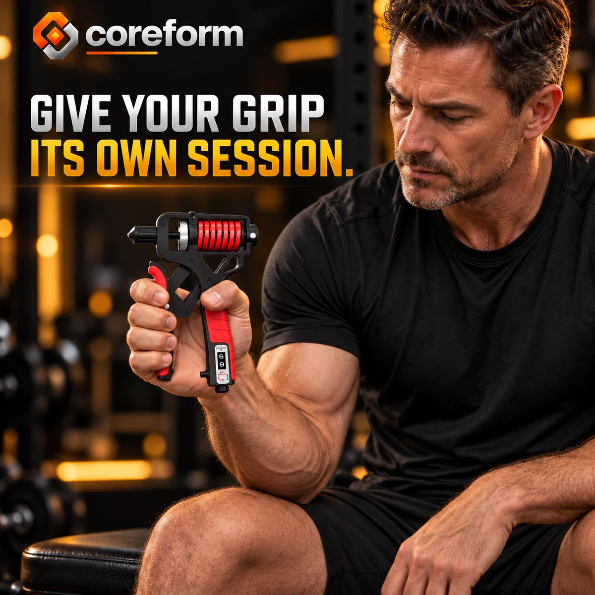 CoreForm Grip Trainer™ – Adjustable Hand Grip Strengthener with Rep Counter