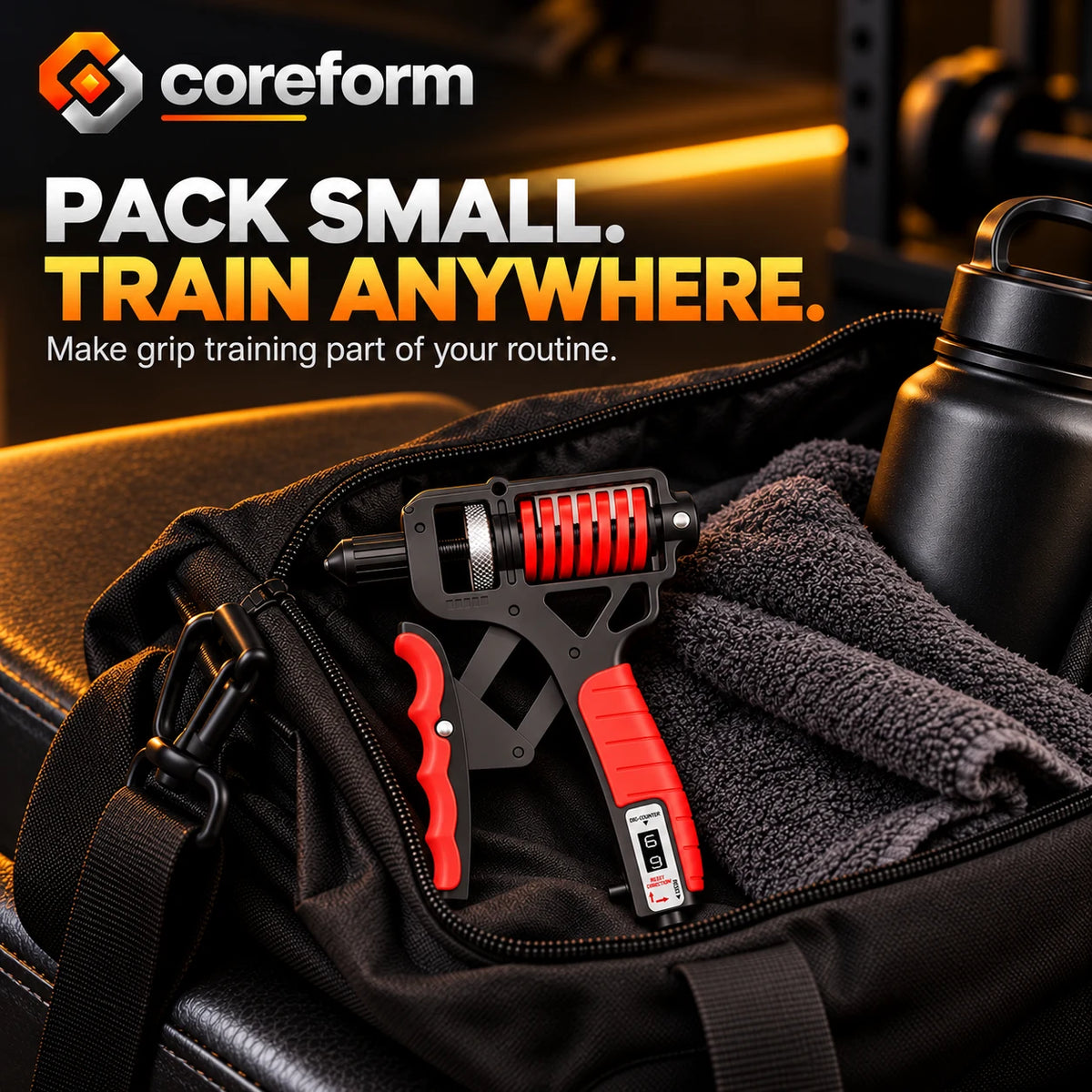 CoreForm Grip Trainer™ – Adjustable Hand Grip Strengthener with Rep Counter